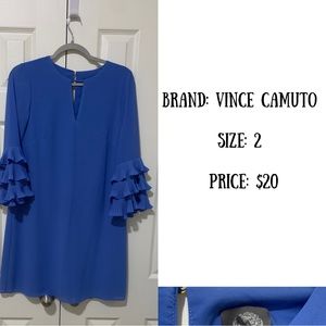 Stunning blue dress with ruffle bell sleeves